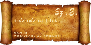 Szénási Elek névjegykártya