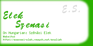 elek szenasi business card