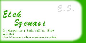 elek szenasi business card